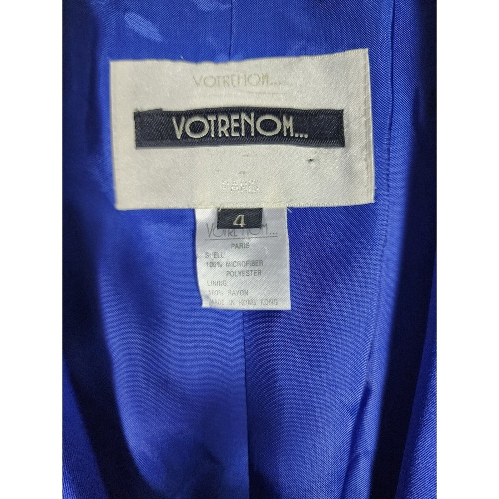 Votre Nom 4 Blue Single Breasted Blazer Minimalist Career Jacket Capsule Career - Picture 2 of 4